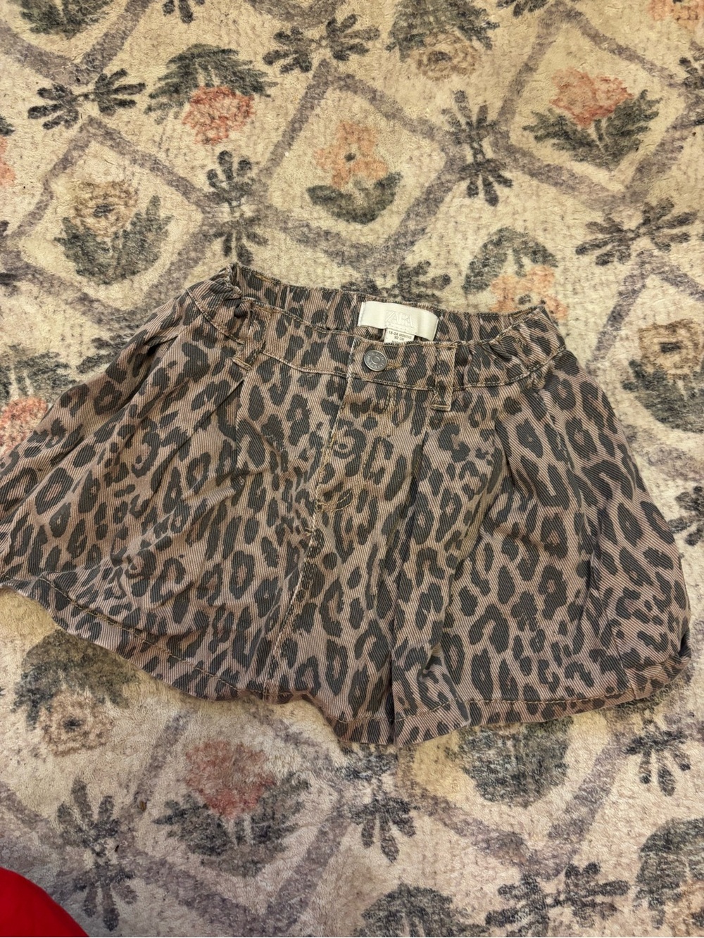 Zara Girls' Leopard Print Skort in Brown